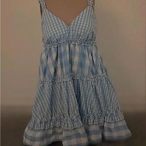 Blue plaid picnic dress 👗